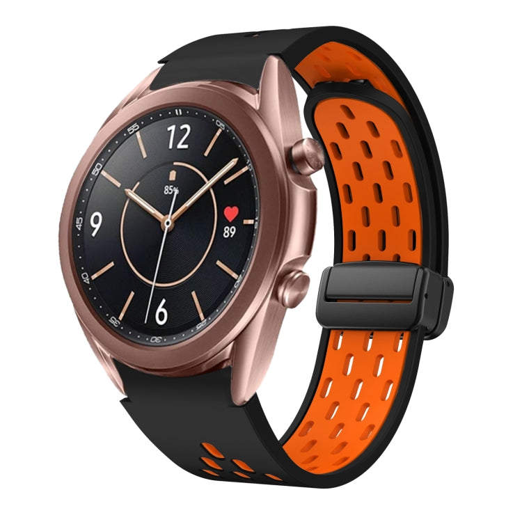Two Color Magnetic Folding Black Buckle Silicone Watch Band