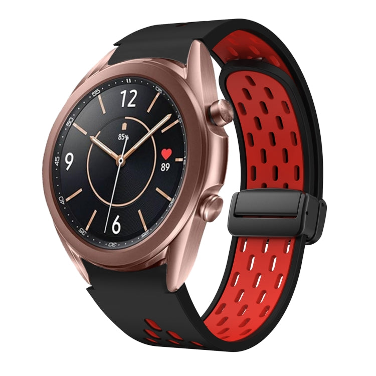Two Color Magnetic Folding Black Buckle Silicone Watch Band
