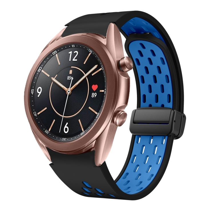 Two Color Magnetic Folding Black Buckle Silicone Watch Band