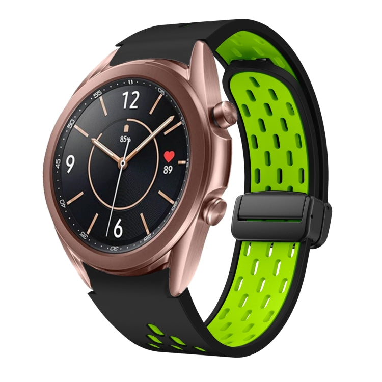 Two Color Magnetic Folding Black Buckle Silicone Watch Band