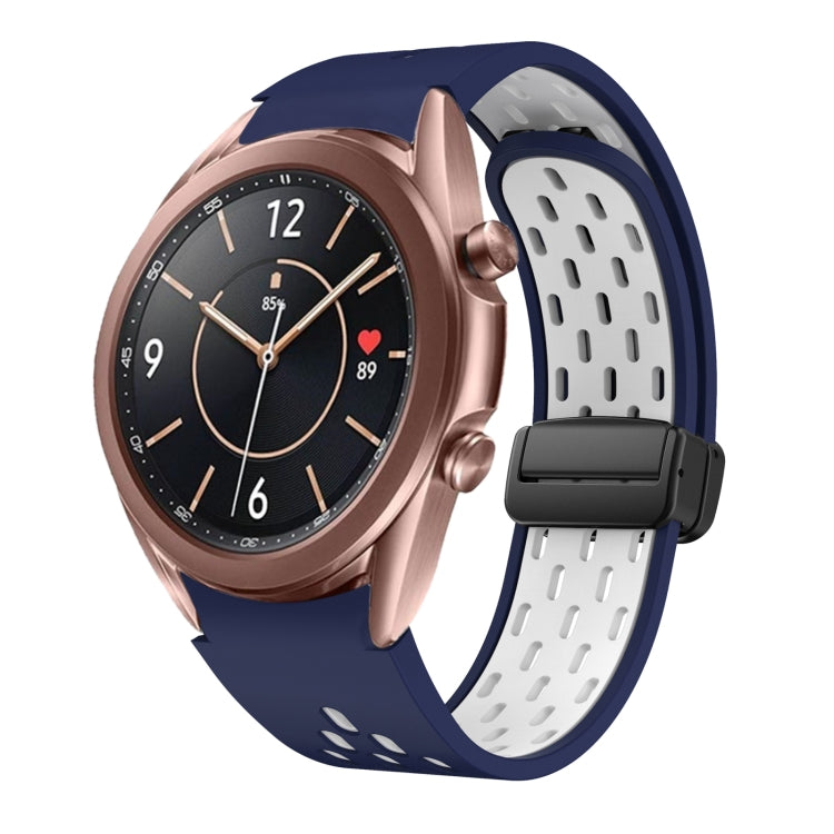 Two Color Magnetic Folding Black Buckle Silicone Watch Band