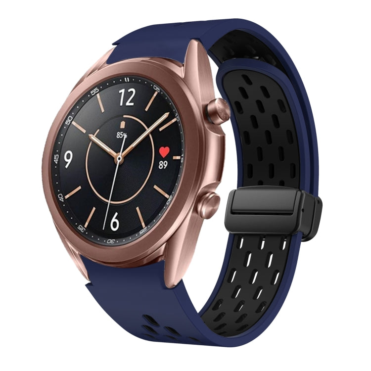 Two Color Magnetic Folding Black Buckle Silicone Watch Band