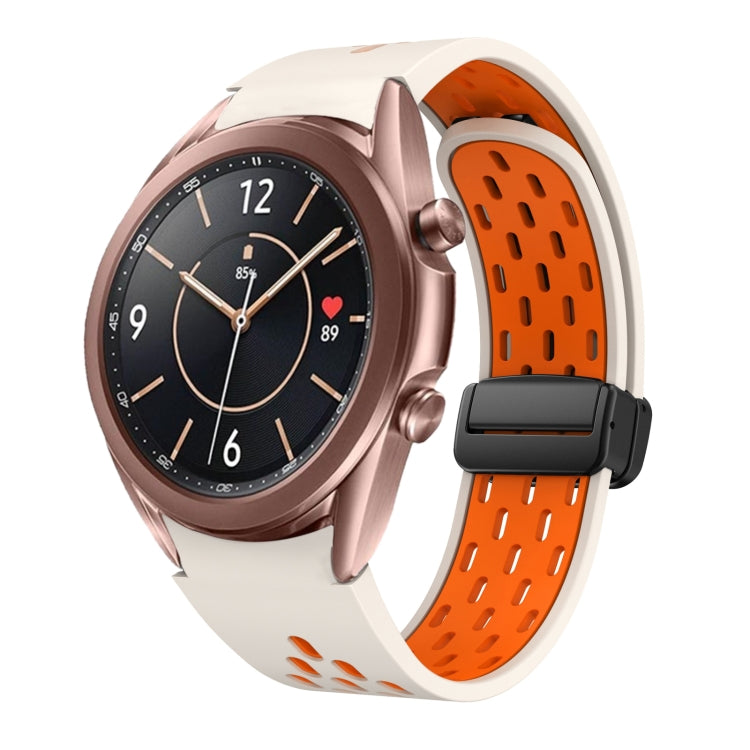 Two Color Magnetic Folding Black Buckle Silicone Watch Band
