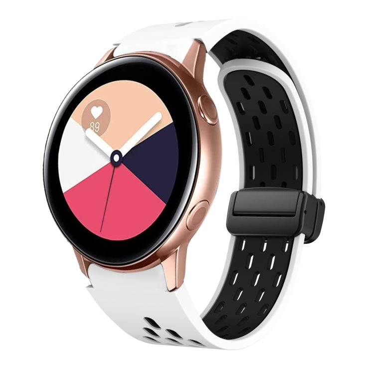 Two Color Magnetic Folding Black Buckle Silicone Watch Band