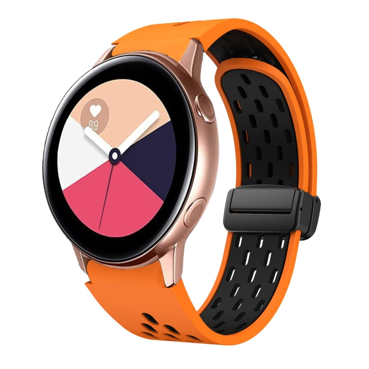 Two Color Magnetic Folding Black Buckle Silicone Watch Band