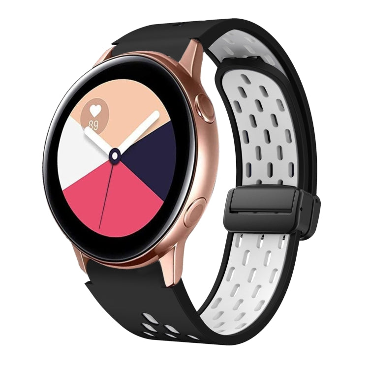 Two Color Magnetic Folding Black Buckle Silicone Watch Band