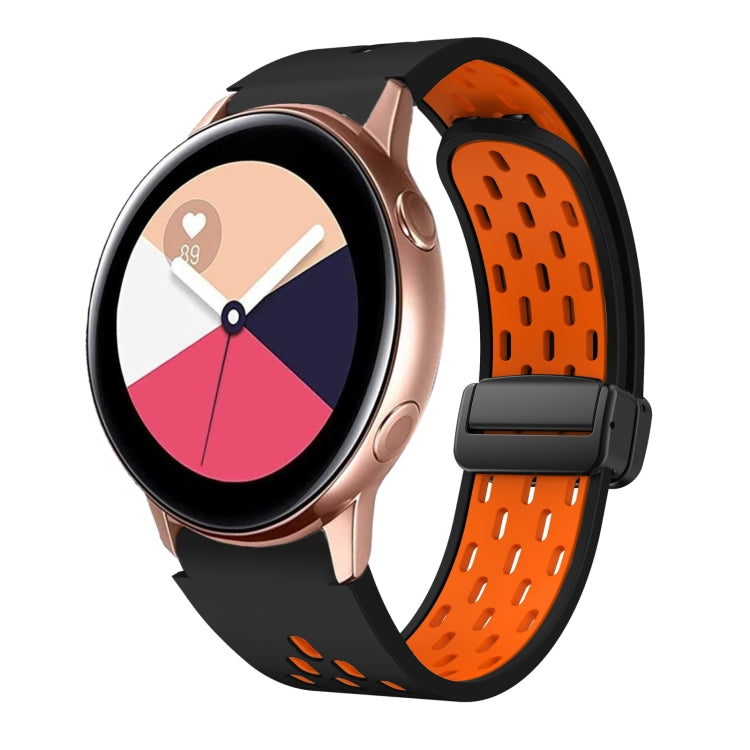 Two Color Magnetic Folding Black Buckle Silicone Watch Band
