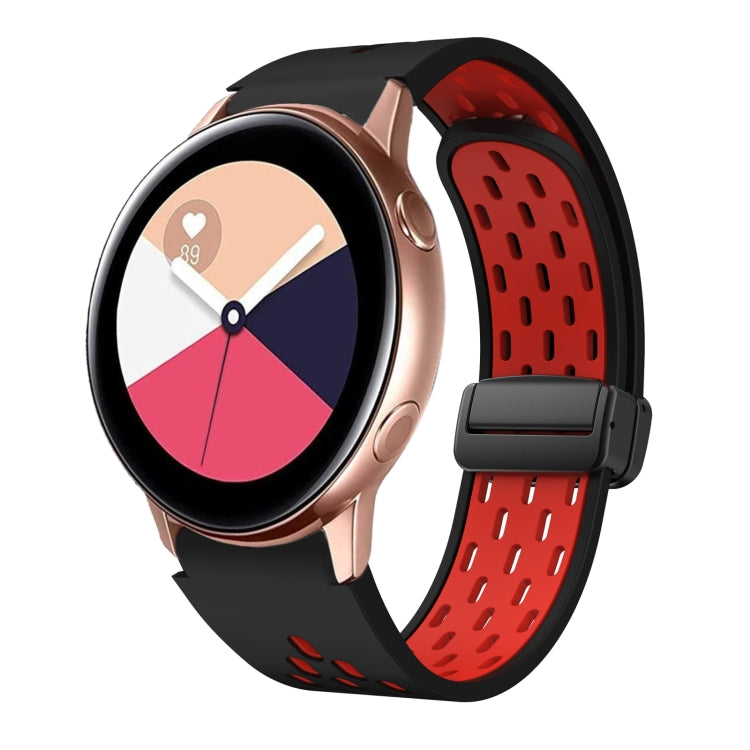 Two Color Magnetic Folding Black Buckle Silicone Watch Band