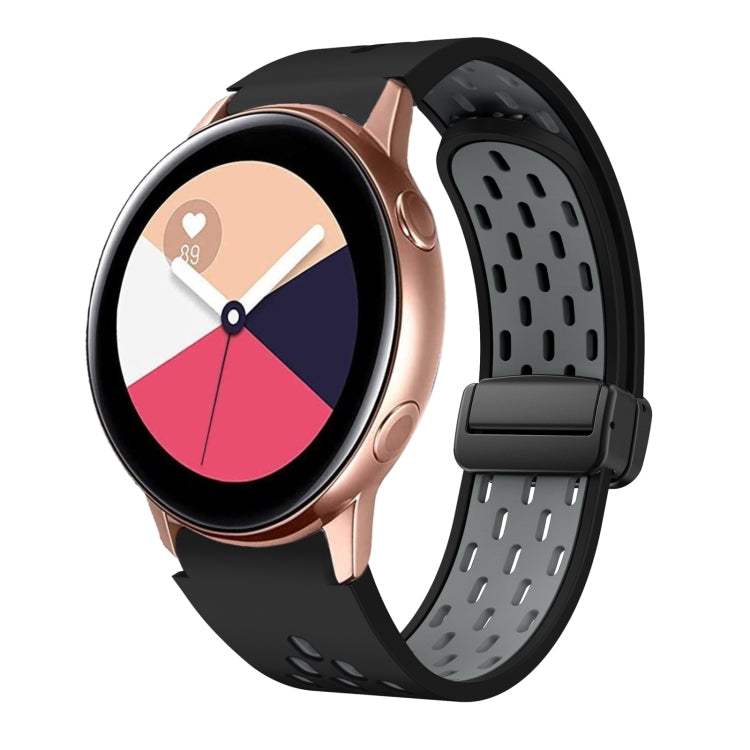 Two Color Magnetic Folding Black Buckle Silicone Watch Band