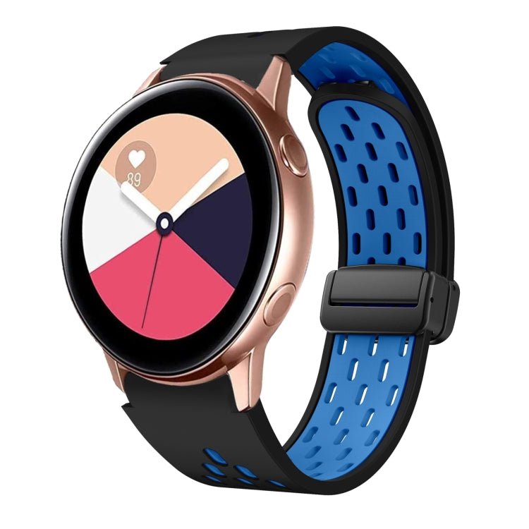 Two Color Magnetic Folding Black Buckle Silicone Watch Band