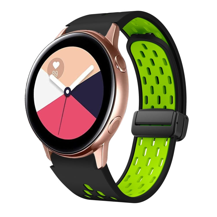 Two Color Magnetic Folding Black Buckle Silicone Watch Band