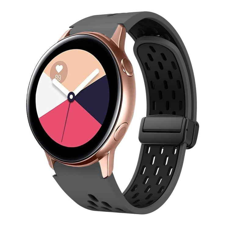 Two Color Magnetic Folding Black Buckle Silicone Watch Band
