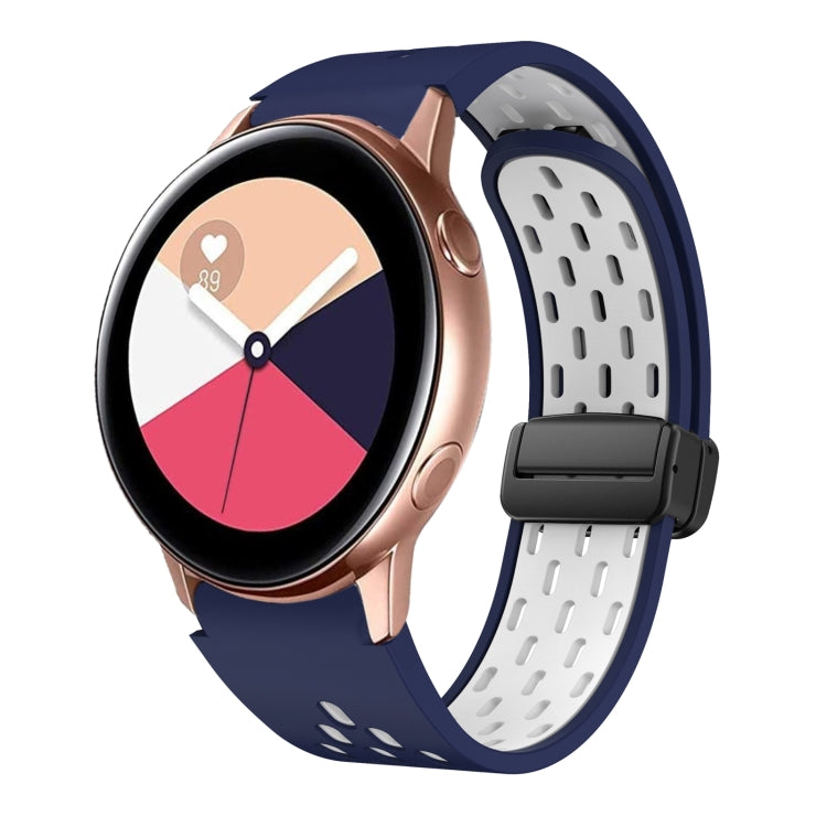 Two Color Magnetic Folding Black Buckle Silicone Watch Band