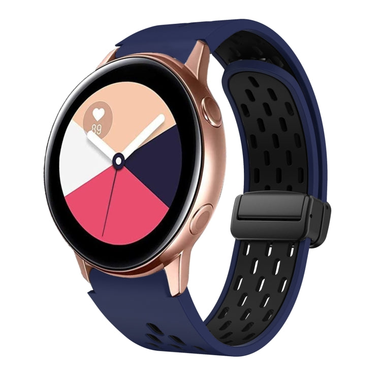 Two Color Magnetic Folding Black Buckle Silicone Watch Band