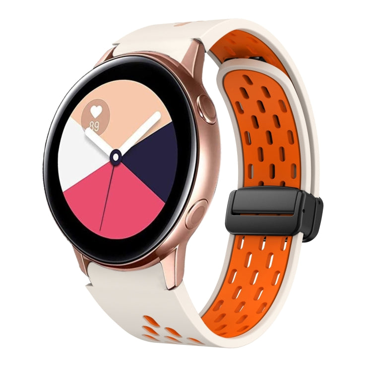 Two Color Magnetic Folding Black Buckle Silicone Watch Band