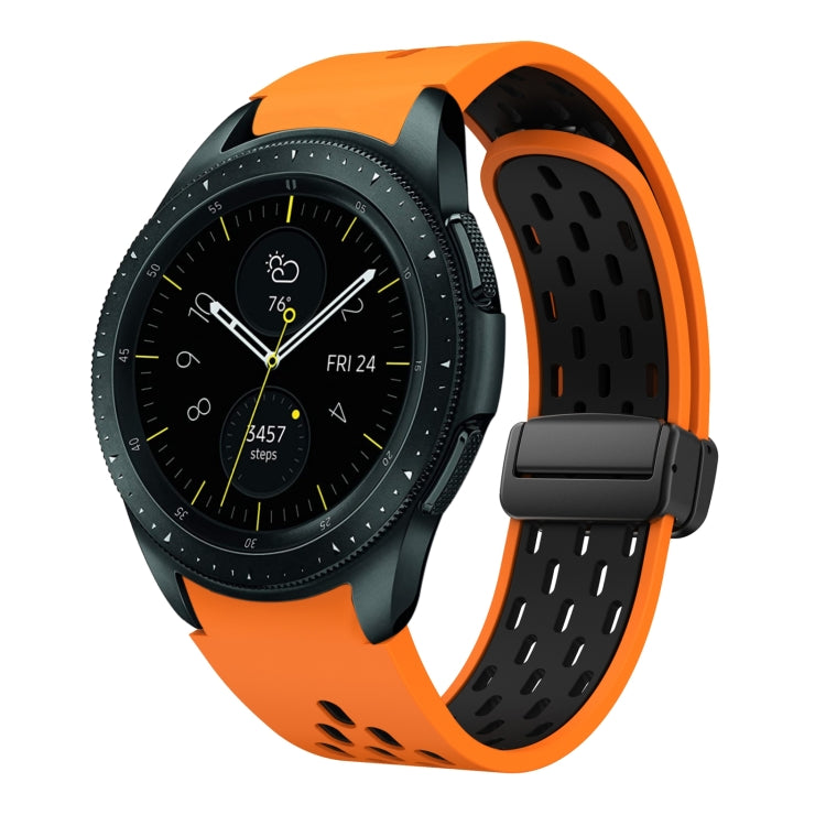 Two Color Magnetic Folding Black Buckle Silicone Watch Band
