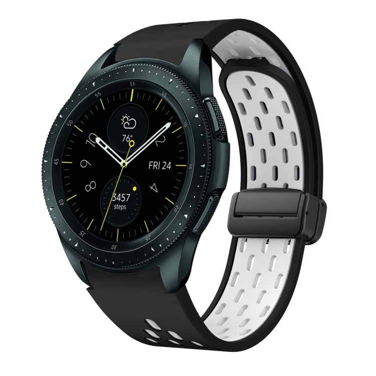 Two Color Magnetic Folding Black Buckle Silicone Watch Band