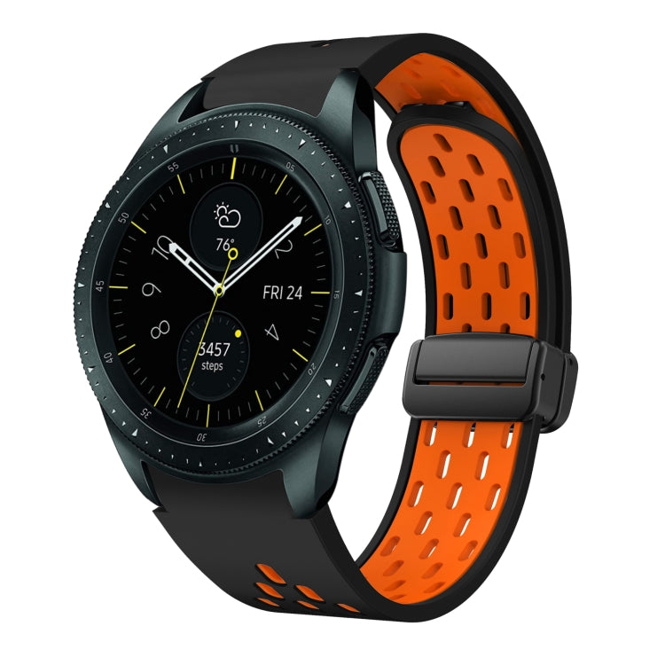 Two Color Magnetic Folding Black Buckle Silicone Watch Band