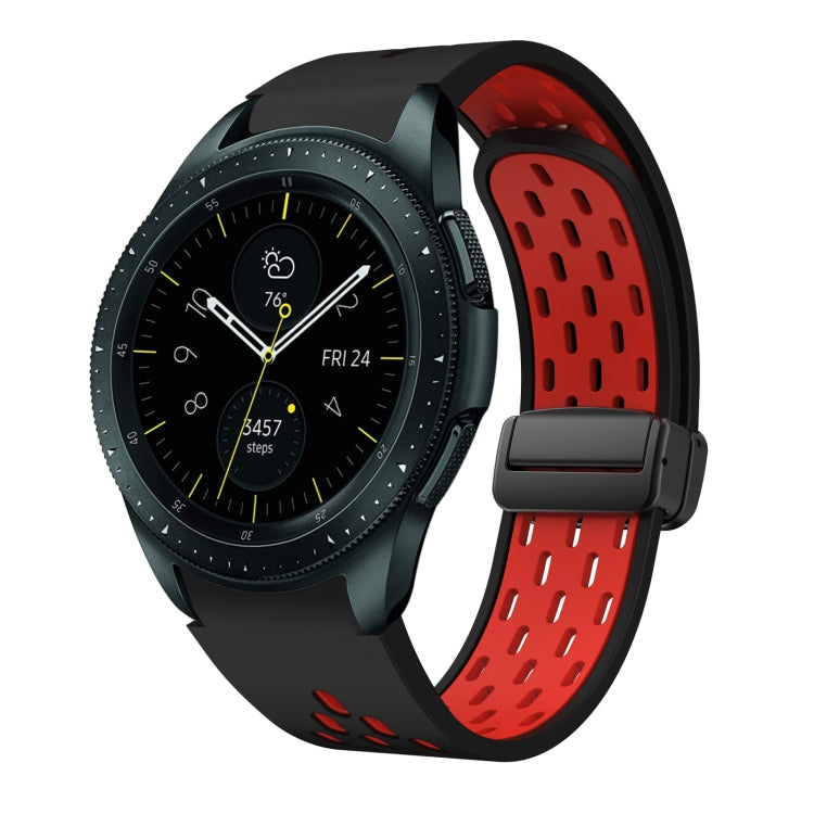 Two Color Magnetic Folding Black Buckle Silicone Watch Band