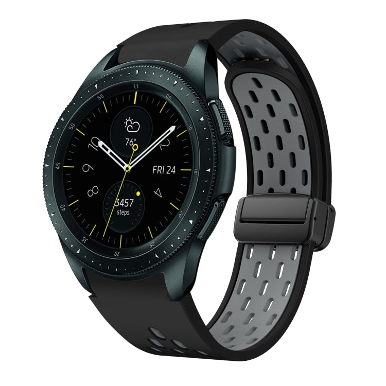 Two Color Magnetic Folding Black Buckle Silicone Watch Band
