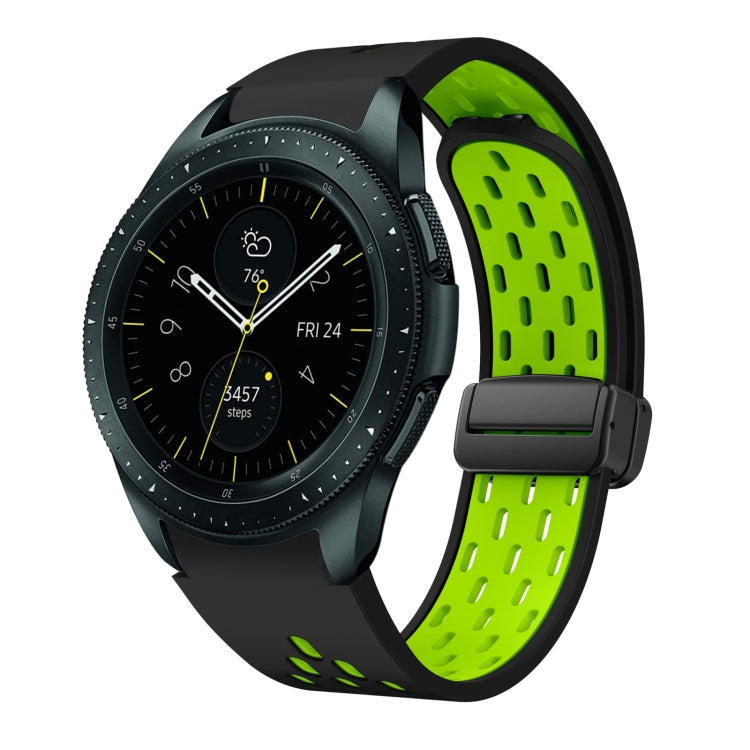 Two Color Magnetic Folding Black Buckle Silicone Watch Band