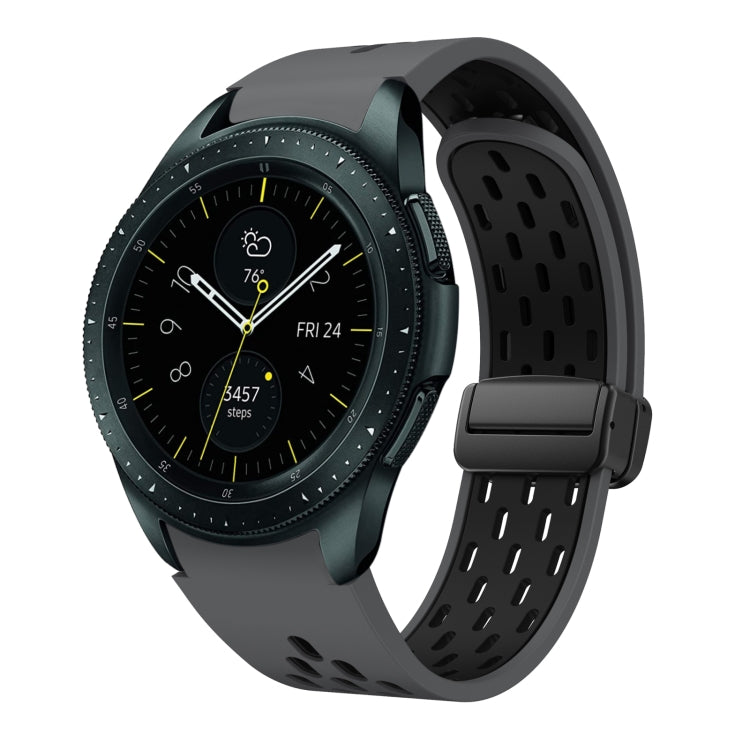 Two Color Magnetic Folding Black Buckle Silicone Watch Band