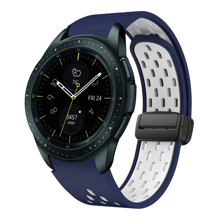 Two Color Magnetic Folding Black Buckle Silicone Watch Band