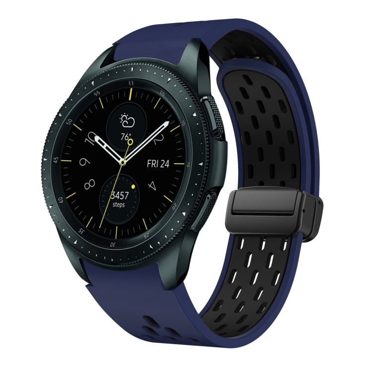 Two Color Magnetic Folding Black Buckle Silicone Watch Band