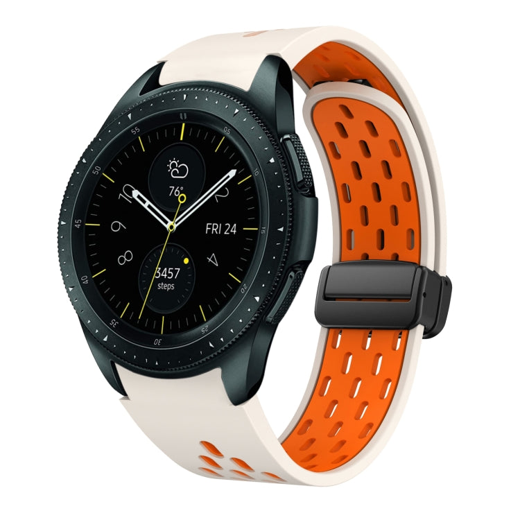 Two Color Magnetic Folding Black Buckle Silicone Watch Band