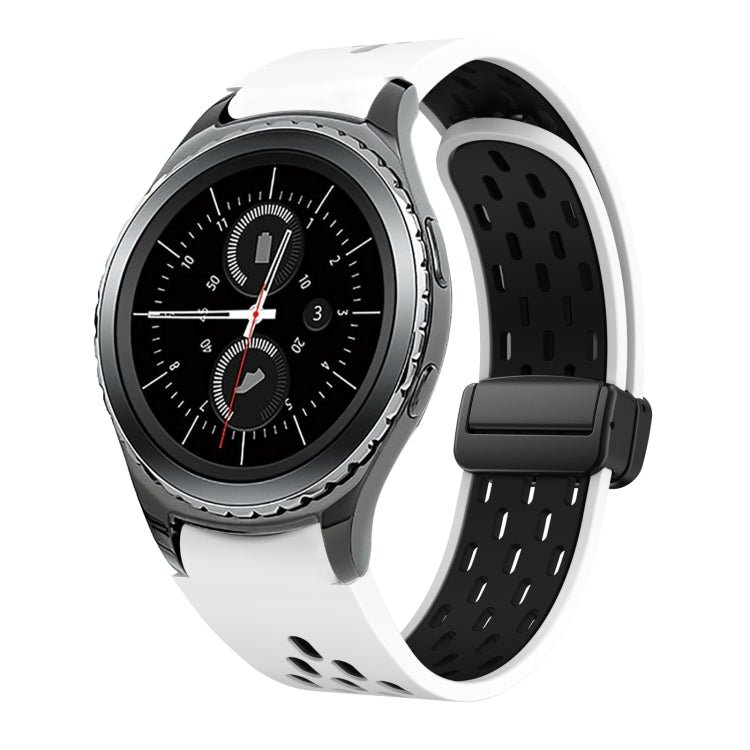 Two Color Magnetic Folding Black Buckle Silicone Watch Band