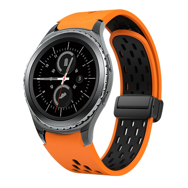 Two Color Magnetic Folding Black Buckle Silicone Watch Band