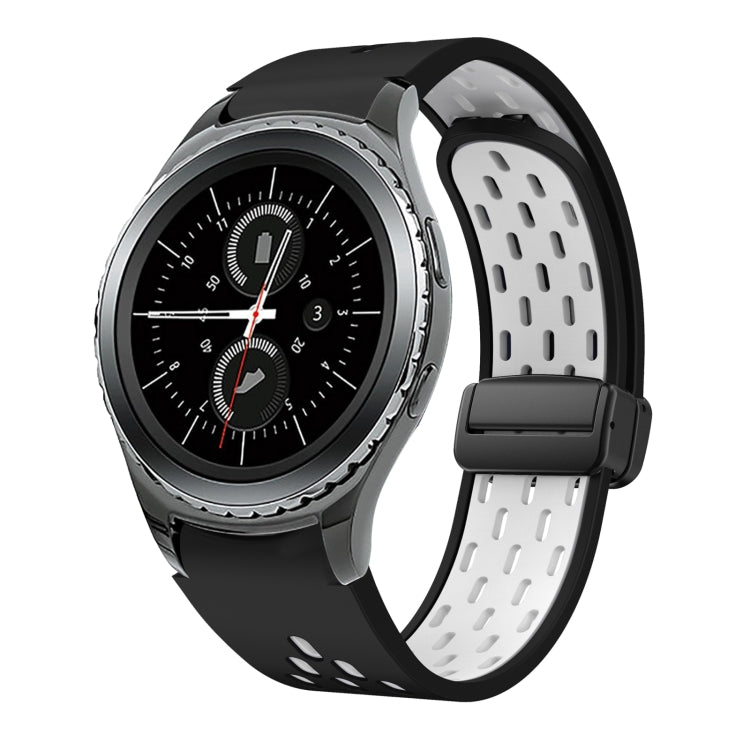 Two Color Magnetic Folding Black Buckle Silicone Watch Band