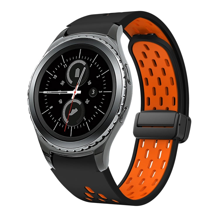 Two Color Magnetic Folding Black Buckle Silicone Watch Band