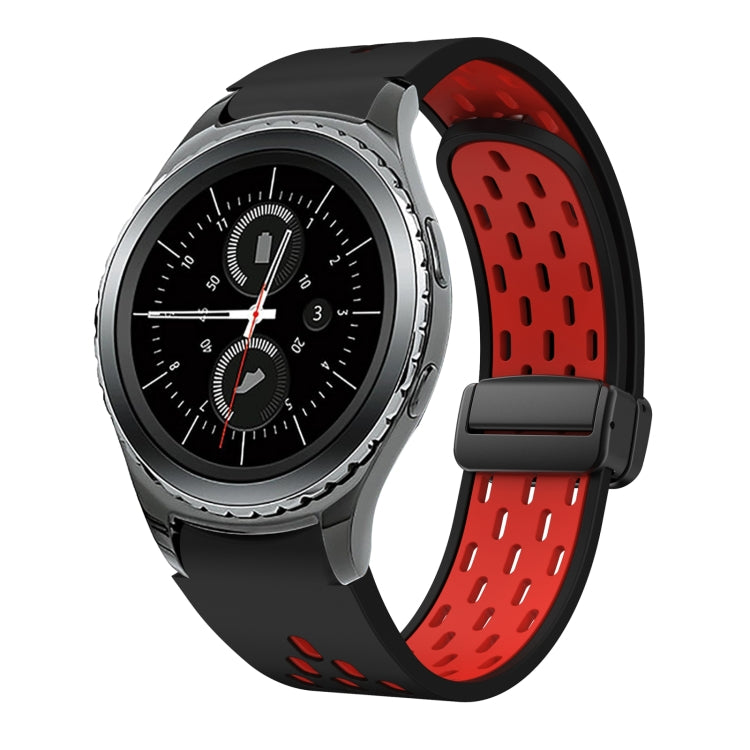 Two Color Magnetic Folding Black Buckle Silicone Watch Band