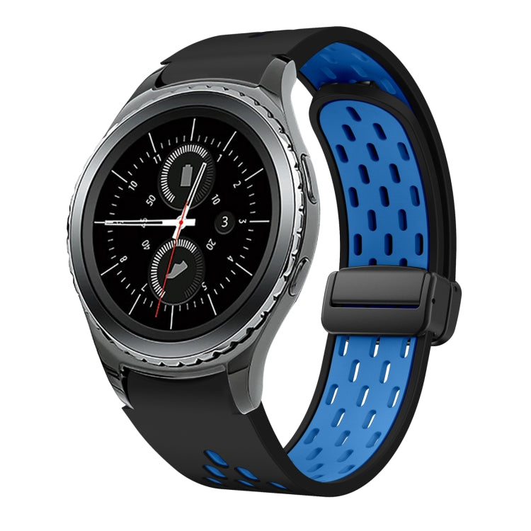 Two Color Magnetic Folding Black Buckle Silicone Watch Band