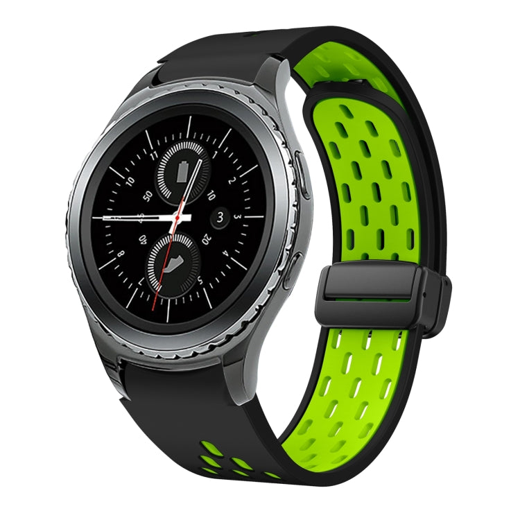 Two Color Magnetic Folding Black Buckle Silicone Watch Band