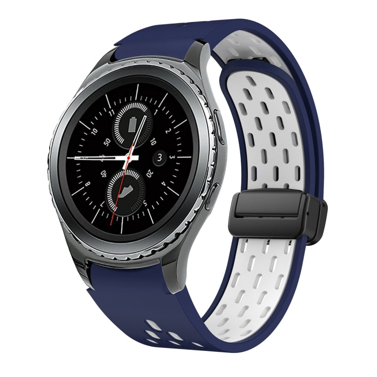 Two Color Magnetic Folding Black Buckle Silicone Watch Band