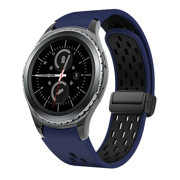 Two Color Magnetic Folding Black Buckle Silicone Watch Band