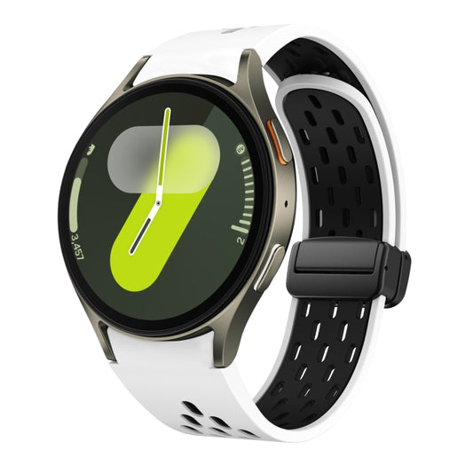 Two Color Magnetic Folding Black Buckle Silicone Watch Band