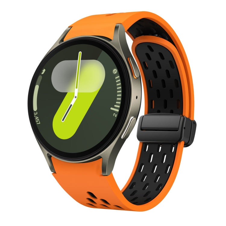 Two Color Magnetic Folding Black Buckle Silicone Watch Band