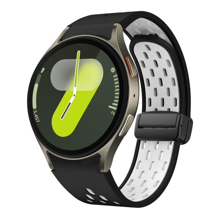 Two Color Magnetic Folding Black Buckle Silicone Watch Band