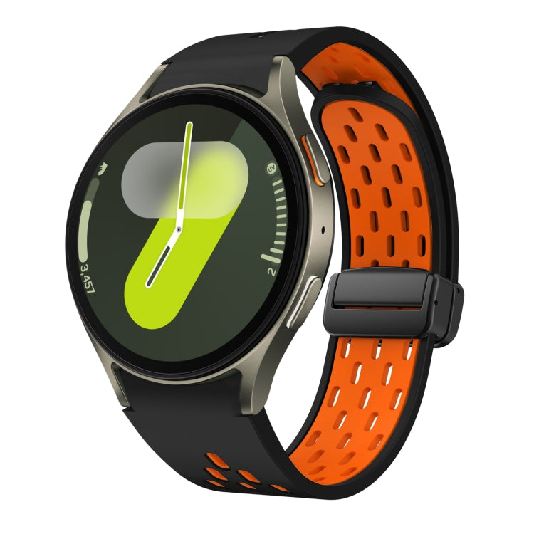 Two Color Magnetic Folding Black Buckle Silicone Watch Band