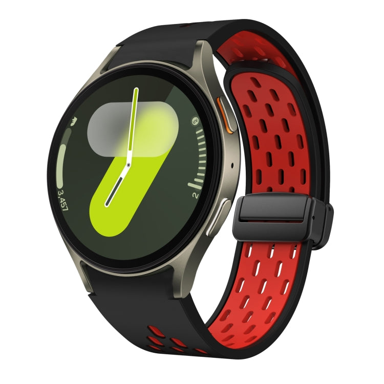 Two Color Magnetic Folding Black Buckle Silicone Watch Band