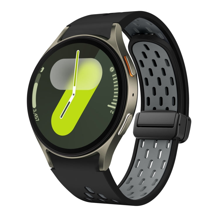 Two Color Magnetic Folding Black Buckle Silicone Watch Band