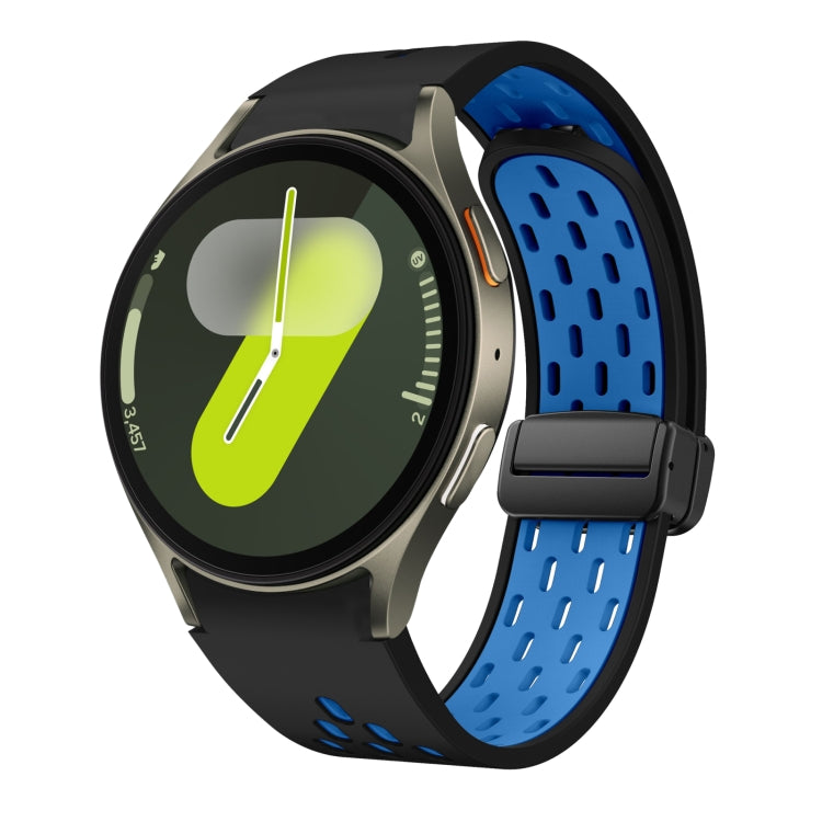 Two Color Magnetic Folding Black Buckle Silicone Watch Band