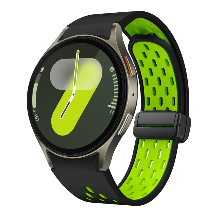 Two Color Magnetic Folding Black Buckle Silicone Watch Band