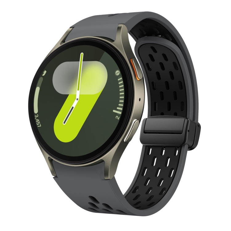 Two Color Magnetic Folding Black Buckle Silicone Watch Band
