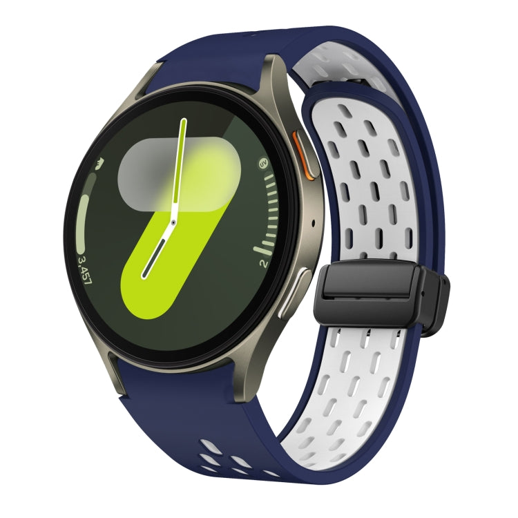 Two Color Magnetic Folding Black Buckle Silicone Watch Band
