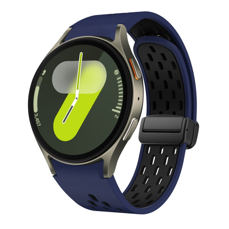 Two Color Magnetic Folding Black Buckle Silicone Watch Band