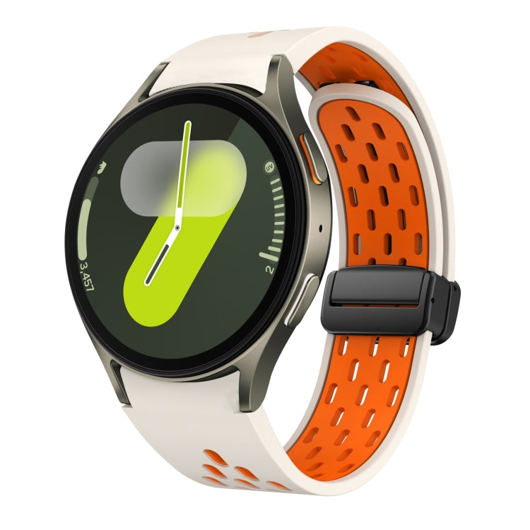 Two Color Magnetic Folding Black Buckle Silicone Watch Band